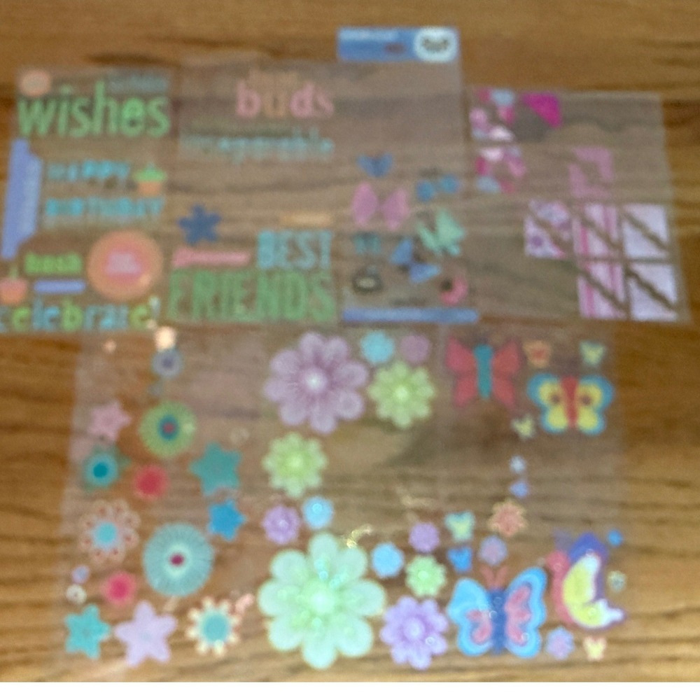 Vellum Scrapbook Sticker Lot Flowers Butterflies Birthday Best Friends
